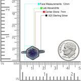 Vintage Style Round Natural Stone Hexagonal Ring