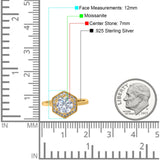 Vintage Style Round Natural Stone Hexagonal Ring