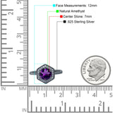 Vintage Style Round Natural Stone Hexagonal Ring