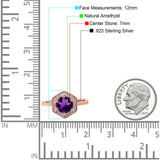 Vintage Style Round Natural Stone Hexagonal Ring