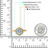 Vintage Style Round Natural Stone Hexagonal Ring