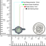 Vintage Style Round Natural Stone Hexagonal Ring