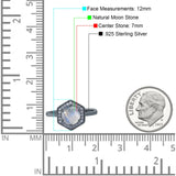 Vintage Style Round Natural Stone Hexagonal Ring