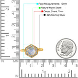 Vintage Style Round Natural Stone Hexagonal Ring