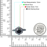 Vintage Style Round Natural Stone Hexagonal Ring