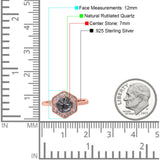 Vintage Style Round Natural Stone Hexagonal Ring