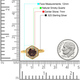 Vintage Style Round Natural Stone Hexagonal Ring