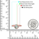 Vintage Style Round Natural Stone Halo Ring