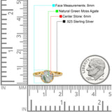 Vintage Style Round Natural Stone Halo Ring