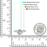 Vintage Style Round Natural Stone Halo Ring