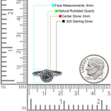 Vintage Style Round Natural Stone Halo Ring