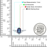 Oval Natural Stone V Midi Band Solitaire Ring