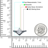 Oval Natural Stone V Midi Band Solitaire Ring