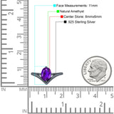 Oval Natural Stone V Midi Band Solitaire Ring