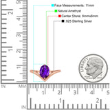 Oval Natural Stone V Midi Band Solitaire Ring