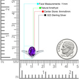 Oval Natural Stone V Midi Band Solitaire Ring