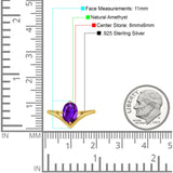 Oval Natural Stone V Midi Band Solitaire Ring