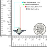 Oval Natural Stone V Midi Band Solitaire Ring