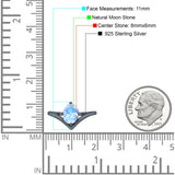 Oval Natural Stone V Midi Band Solitaire Ring