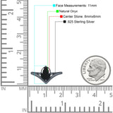 Oval Natural Stone V Midi Band Solitaire Ring