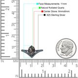 Oval Natural Stone V Midi Band Solitaire Ring