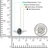 Oval Natural Stone V Midi Band Solitaire Ring