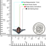 Oval Natural Stone V Midi Band Solitaire Ring