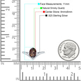 Oval Natural Stone V Midi Band Solitaire Ring