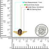 Oval Natural Stone V Midi Band Solitaire Ring