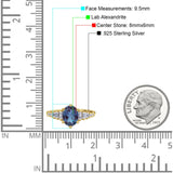 Oval Natural Stone Tapered Baguette Ring