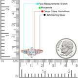 Oval Natural Stone Tapered Baguette Ring