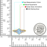 Oval Natural Stone Tapered Baguette Ring