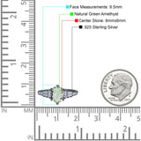 Oval Natural Stone Tapered Baguette Ring