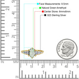 Oval Natural Stone Tapered Baguette Ring