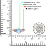 Oval Natural Stone Tapered Baguette Ring