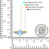 Oval Natural Stone Tapered Baguette Ring