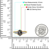 Oval Natural Stone Tapered Baguette Ring