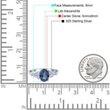 Art Deco Lab Alexandrite Silver Ring