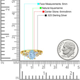 Art Deco Natural Aquamarine Silver Ring