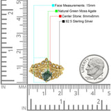 Vintage Oval Leaf Style Chevron Ring