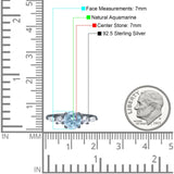 Round Five Stone Marqise Style Silver Ring