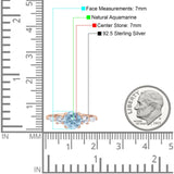 Round Five Stone Marqise Style Silver Ring