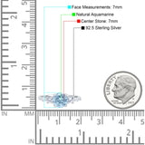 Round Five Stone Marqise Style Silver Ring