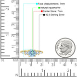 Round Five Stone Marqise Style Silver Ring