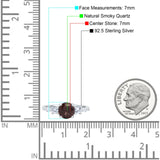 Round Five Stone Marqise Style Silver Ring