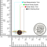 Round Five Stone Marqise Style Silver Ring