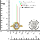 Art Deco Emerald Cut Halo Bridal Ring