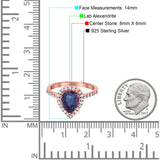 Pear Teardrop Natural Stone Halo Ring