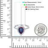 Pear Teardrop Natural Stone Halo Ring