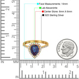 Pear Teardrop Natural Stone Halo Ring